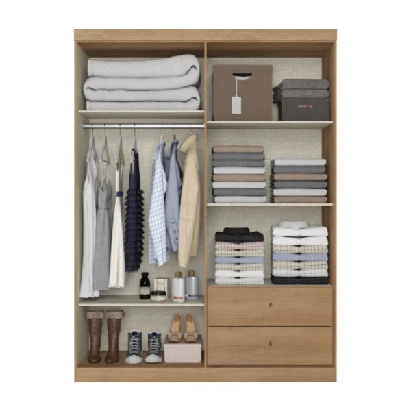 ROPERO 4 PUERTAS 2 CAJONES PRISMA - CAPUCCINO/OFF WHITE